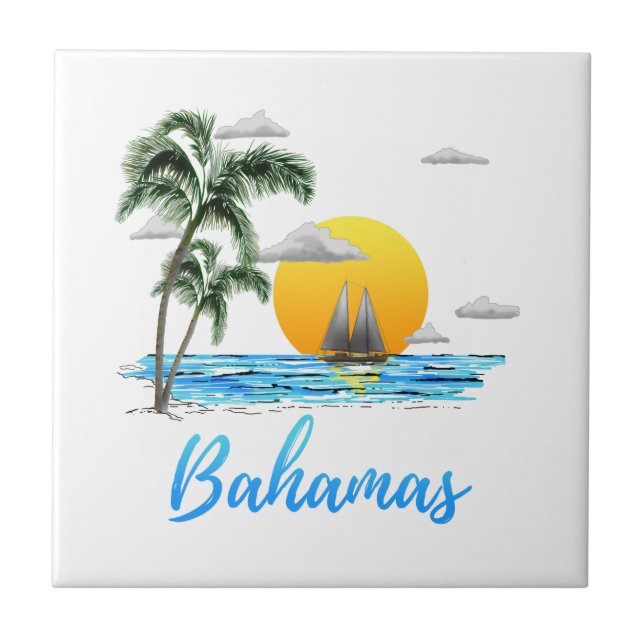 Azulejo Navegación de las vacaciones de Bahamas (Frente)