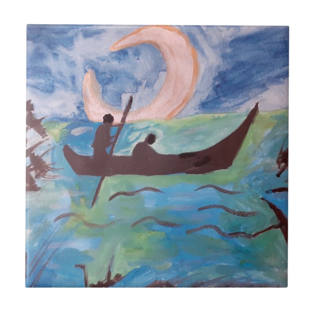 Azulejo Navegación por Moonlight Ceramic Tile (Frente)