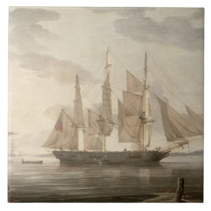 Azulejo Naves en el puerto, 1805 (aceite en lona)