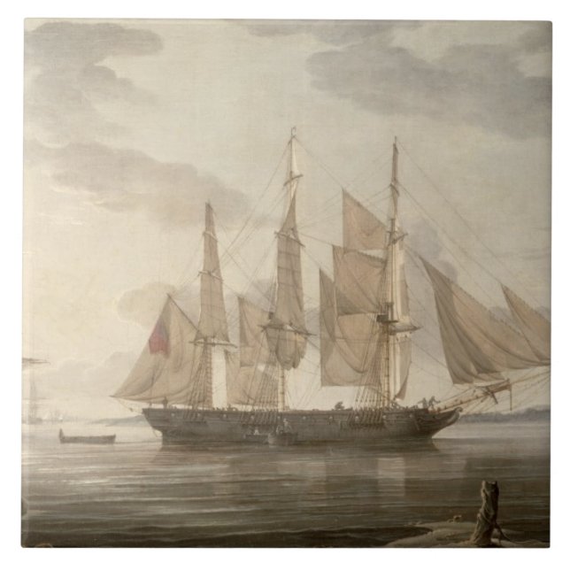 Azulejo Naves en el puerto, 1805 (aceite en lona) (Frente)