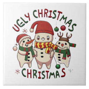Azulejo Navidad blanca ;UGLY CHRISTMAS