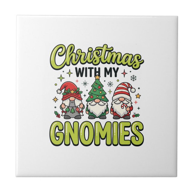 Azulejo Navidad Con Mi Diseño De Gnomos Gnome (Frente)