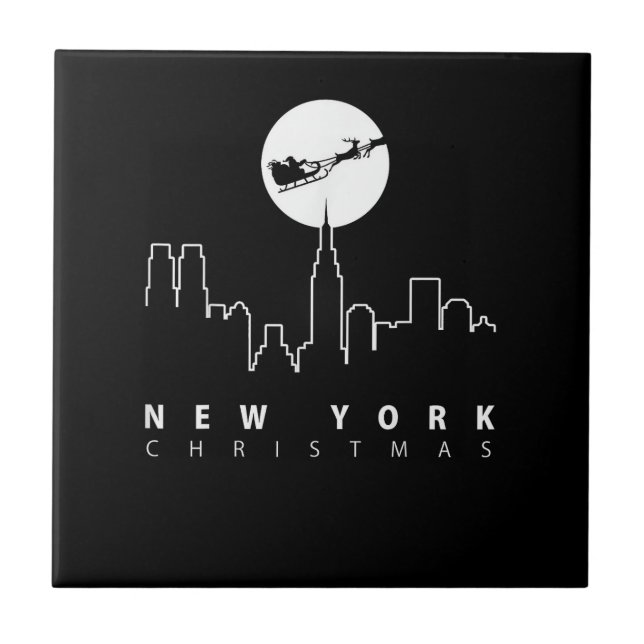Azulejo Navidad en la ciudad de Nueva York (Frente)