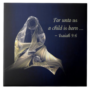 Azulejo Navidad - madre y niño