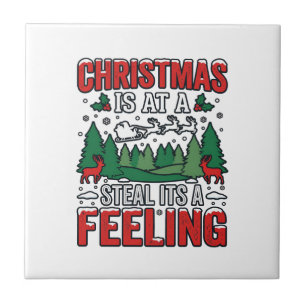 Azulejo Navidad Roba Es Un Sentimiento Reno Trineo Desi