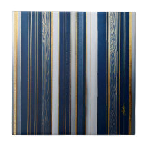 Navidades Blues Stripes Blue White Gold