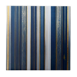 Azulejo Navidades Blues Stripes Blue White Gold