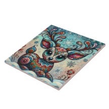 Navidades caprichosos de los ojos grandes renos ar