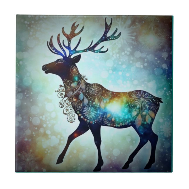 Azulejo Navidades caprichosos y personalizados renos (Frente)