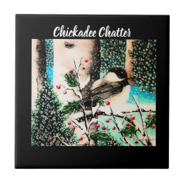 Azulejo Navidades Chickadee Chatter Tile