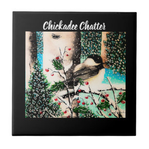 Azulejo Navidades Chickadee Chatter Tile
