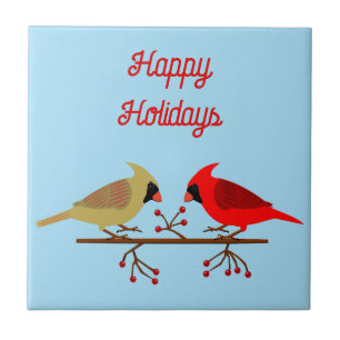 Azulejo Navidades cortos cardenales y Personalizado de las