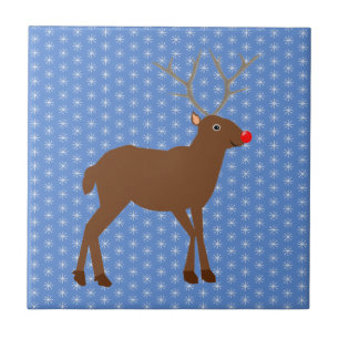 Azulejo Navidades cortos renos con nariz roja