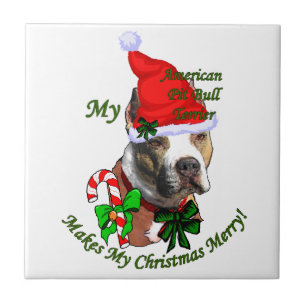Azulejo Navidades de American Pit Bull Terrier