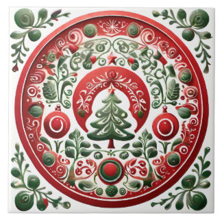 Azulejo Navidades de arte folclórico