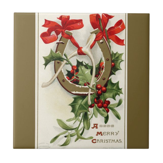 Azulejo Navidades de bronce de la vieja hisopa dorada (Frente)