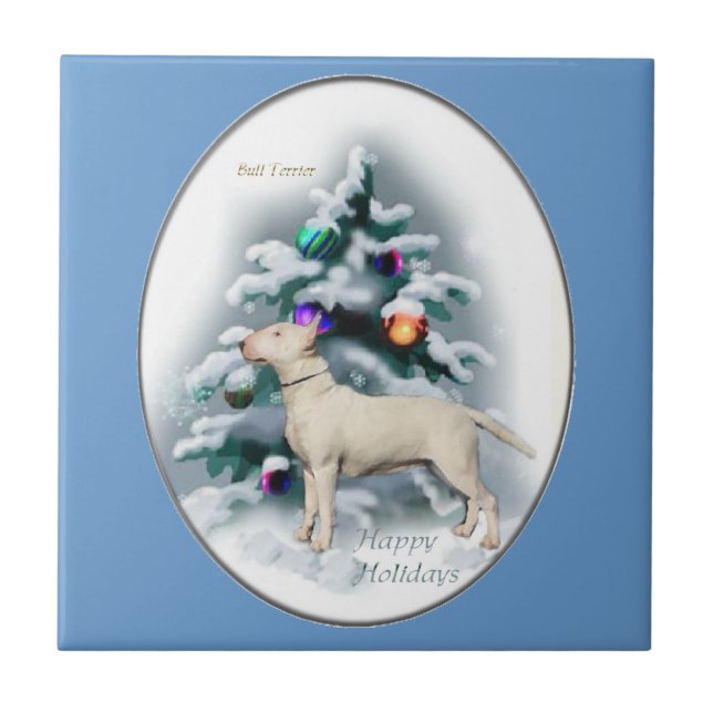 Azulejo Navidades de Bull Terrier (Frente)