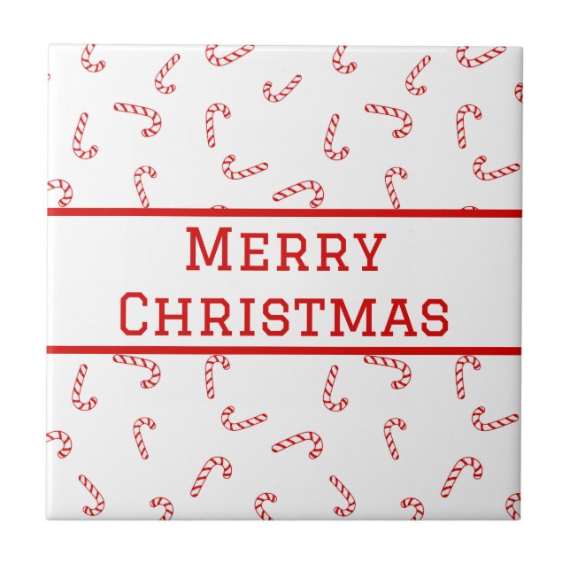 Azulejo Navidades de Candy Cane personalizados (Frente)