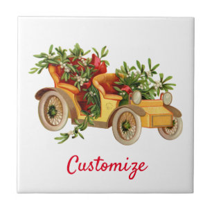 Azulejo Navidades de coches de época Mistletoe Thunder_Cov