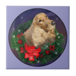 Azulejo Navidades de Cocker Spaniel inglés