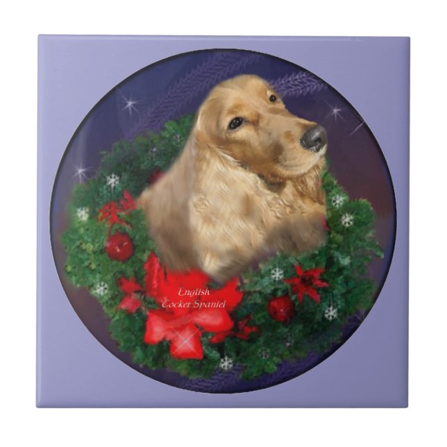 Azulejo Navidades de Cocker Spaniel inglés (Frente)