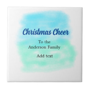 Azulejo Navidades de color azul verde agua vacaciones añad