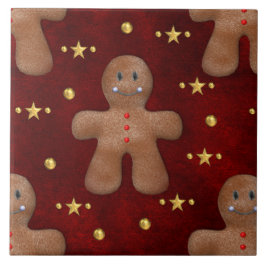 Azulejo Navidades de Cute Gingerbread Man