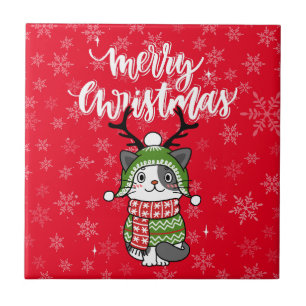 Azulejo Navidades de gatos ricas repartiendo estufas en Ga