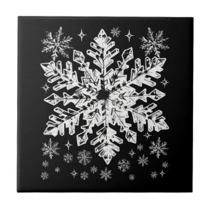 Azulejo Navidades de invierno con traje de copo de nieve c