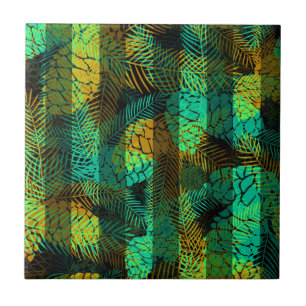 Azulejo Navidades de invierno sin mar conos de pino azul v