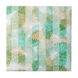 Azulejo Navidades de invierno sin mar pinos beige verde