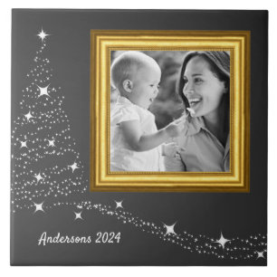 Azulejo Navidades de la familia Tile de fotos BW / persona