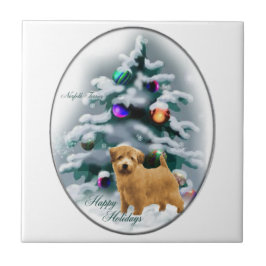 Azulejo Navidades de Norfolk Terrier