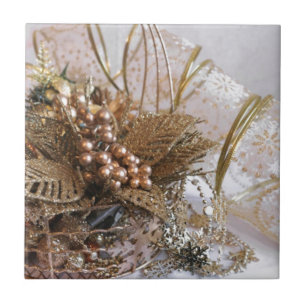 Azulejo Navidades de oro festivo