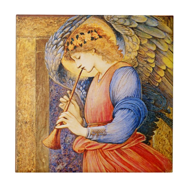 Azulejo Navidades de pre-Raphaelite Angel Ceramic Tile (Frente)