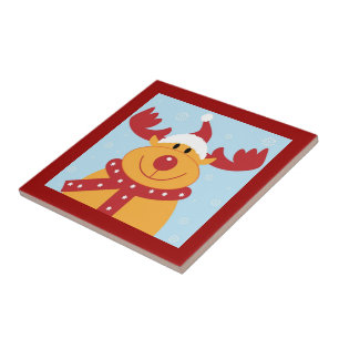 Azulejo Navidades de renos Tile Trivet