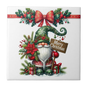 Azulejo Navidades de Santa con Poinsettia