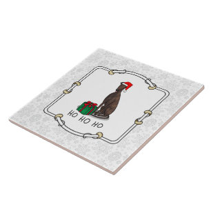 Azulejo Navidades de Santa Hat Greyhound Dog (romano le) G
