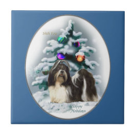 Azulejo Navidades de Shih Tzu