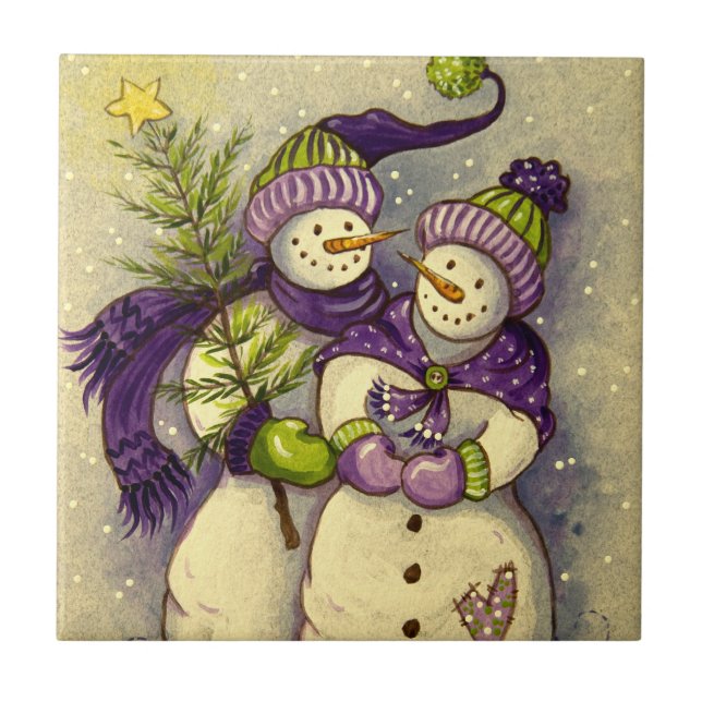 Azulejo navidades de Snowmen 4882 (Frente)