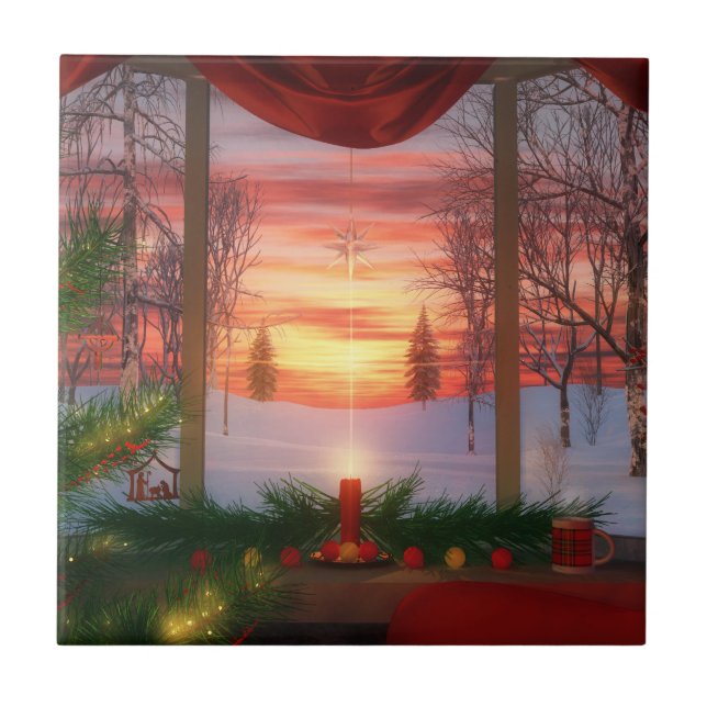 Azulejo Navidades de verano del cielo en la isla de Tile / (Frente)