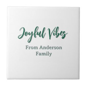 Azulejo Navidades de vibraciones alegres de vacaciones ver