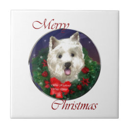 Azulejo Navidades de West Highland White Terrier