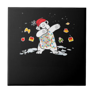 Azulejo Navidades del oso polar Santa Luces Lover