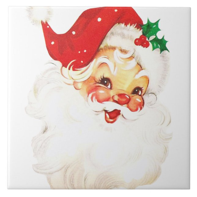 Azulejo Navidades del Viejo Santa Claus Retro Jolly (Frente)