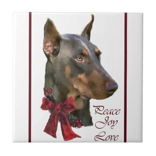 Azulejo Navidades Doberman Pinscher (Frente)