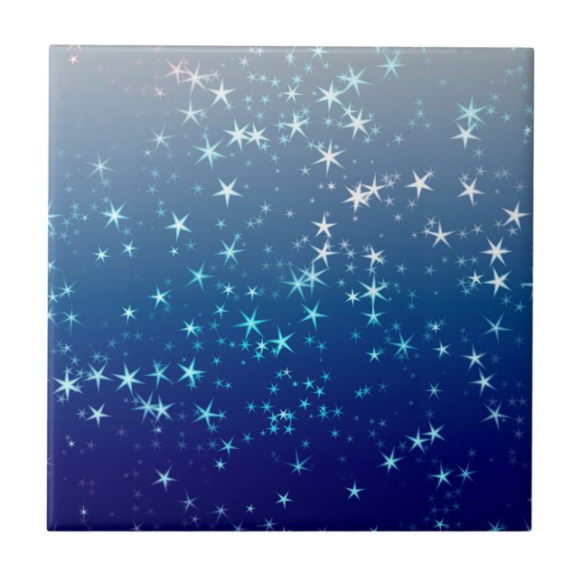 Azulejo Navidades Esparkles Stars Blue Sky (Frente)