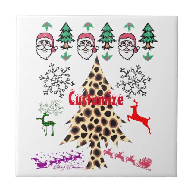 Azulejo Navidades feos al azar Mishmash Thunder_Cove (Frente)