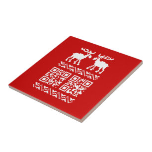 Azulejo ¡Navidades feos sudan el código QR Feliz Año Nuevo