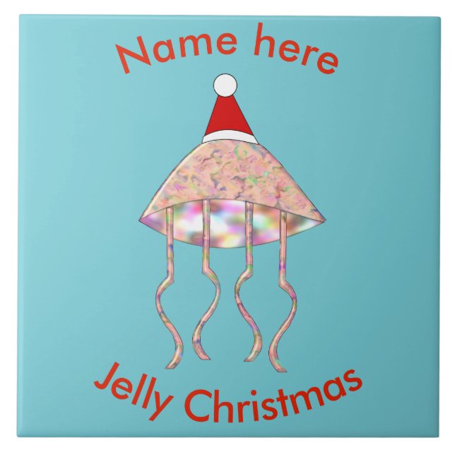 Azulejo Navidades Fiesta Jellyfish Personalizado Tile (Frente)